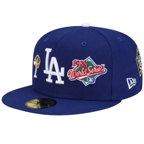 New Era Los Angeles Dodgers Championship Rings 7x 59FIFTY Fitted Hat - Picture 2 of 7